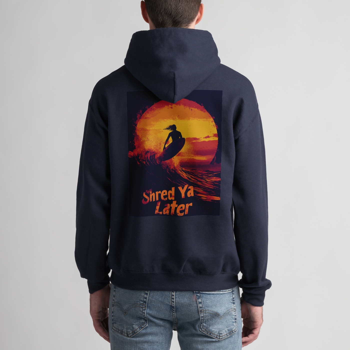 Unisex hoodie shred ya later surf culture fashion vibes