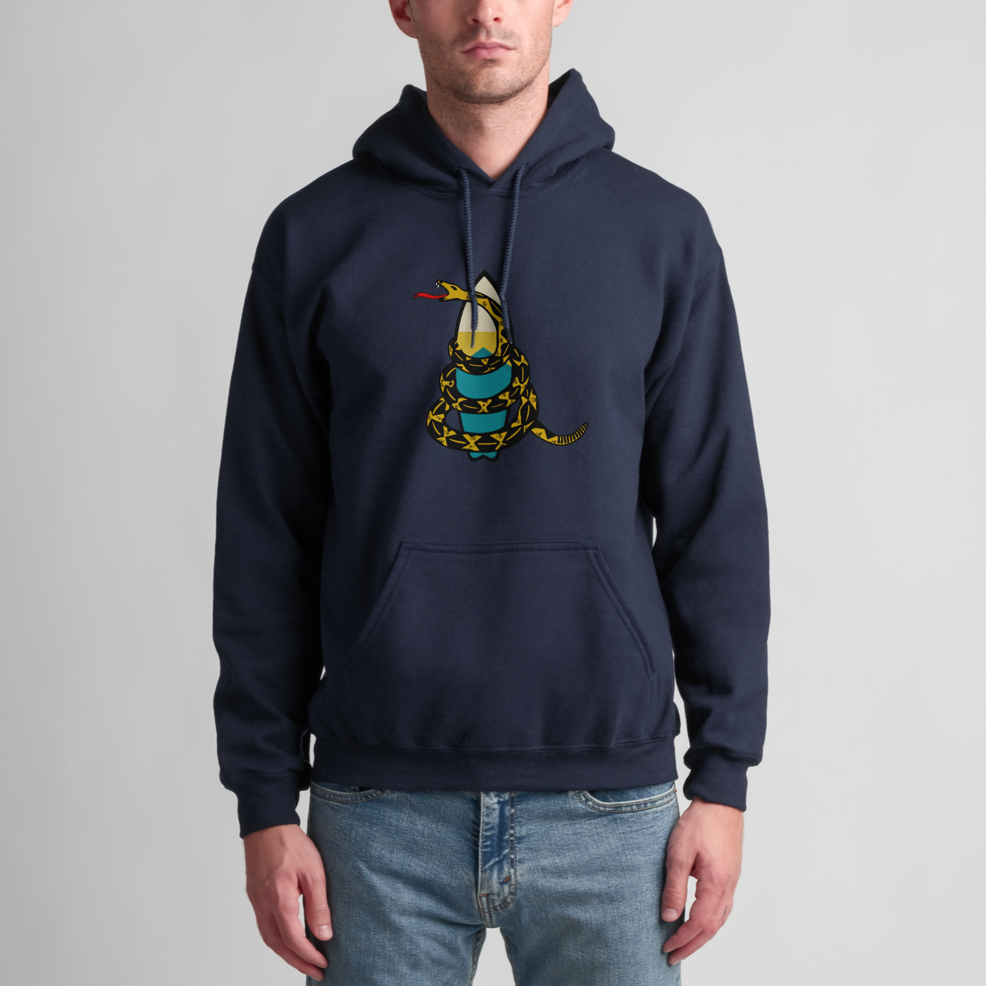Unisex hoodie red snake on board don't drop in on me graphic vibes surf culture fashion