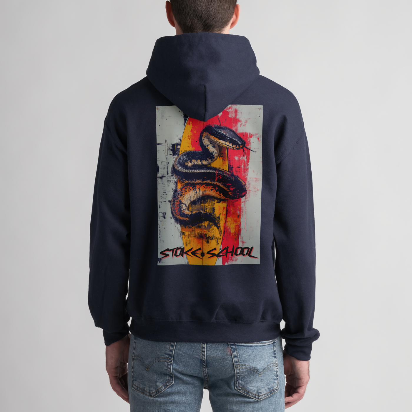 Unisex hoodie snake on board vintage graphic surf vibes culture fashion