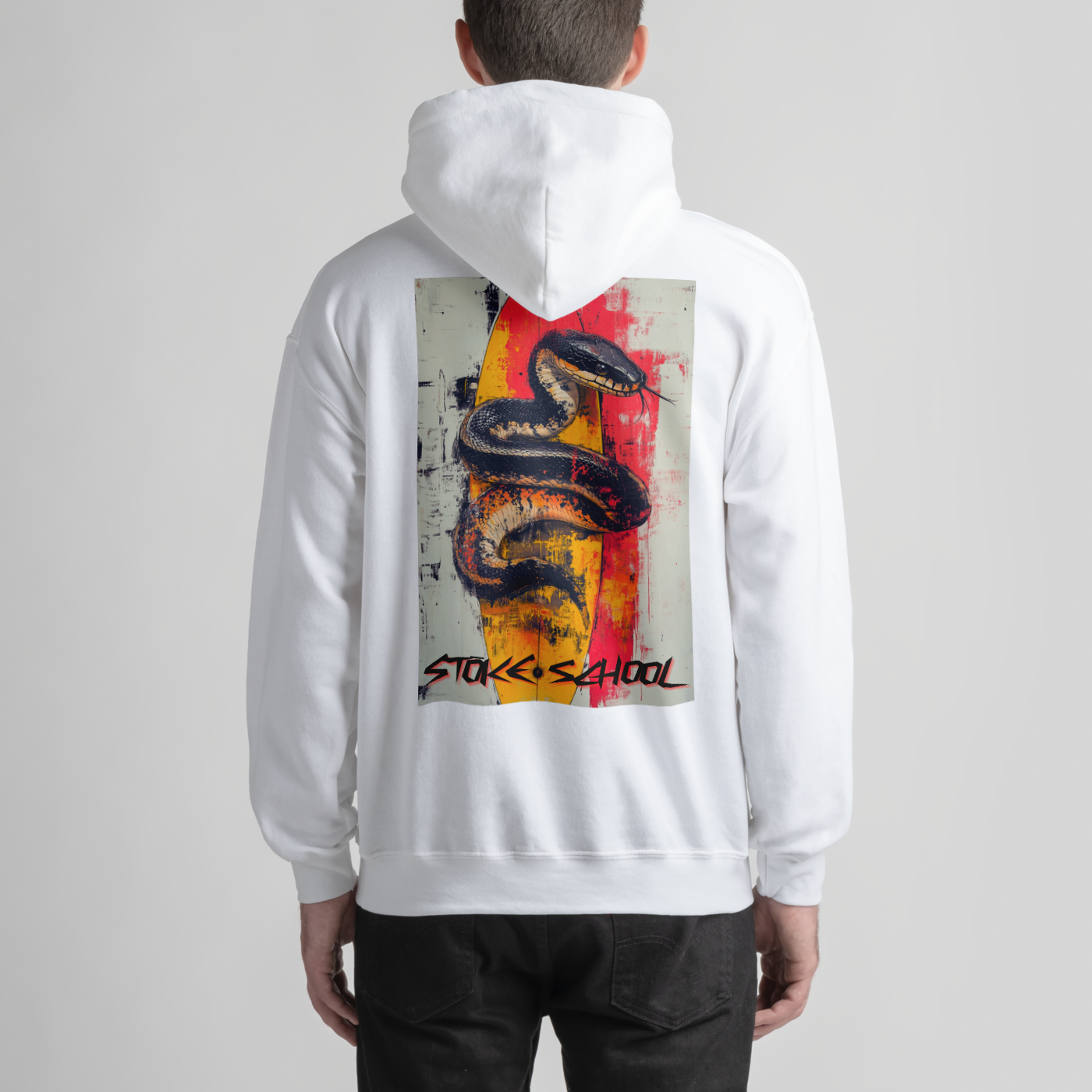 Unisex hoodie snake on board vintage graphic surf vibes culture fashion