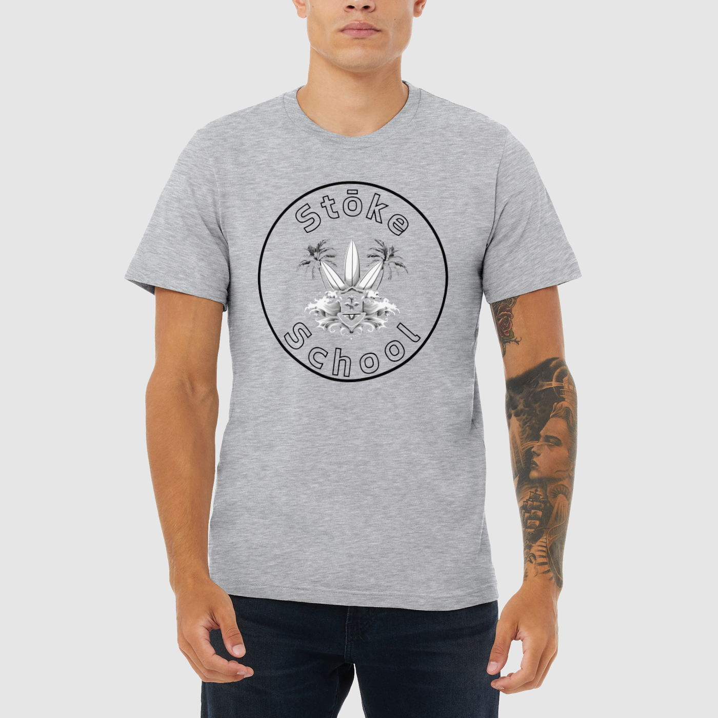 Crew Tee Stoke School Logo