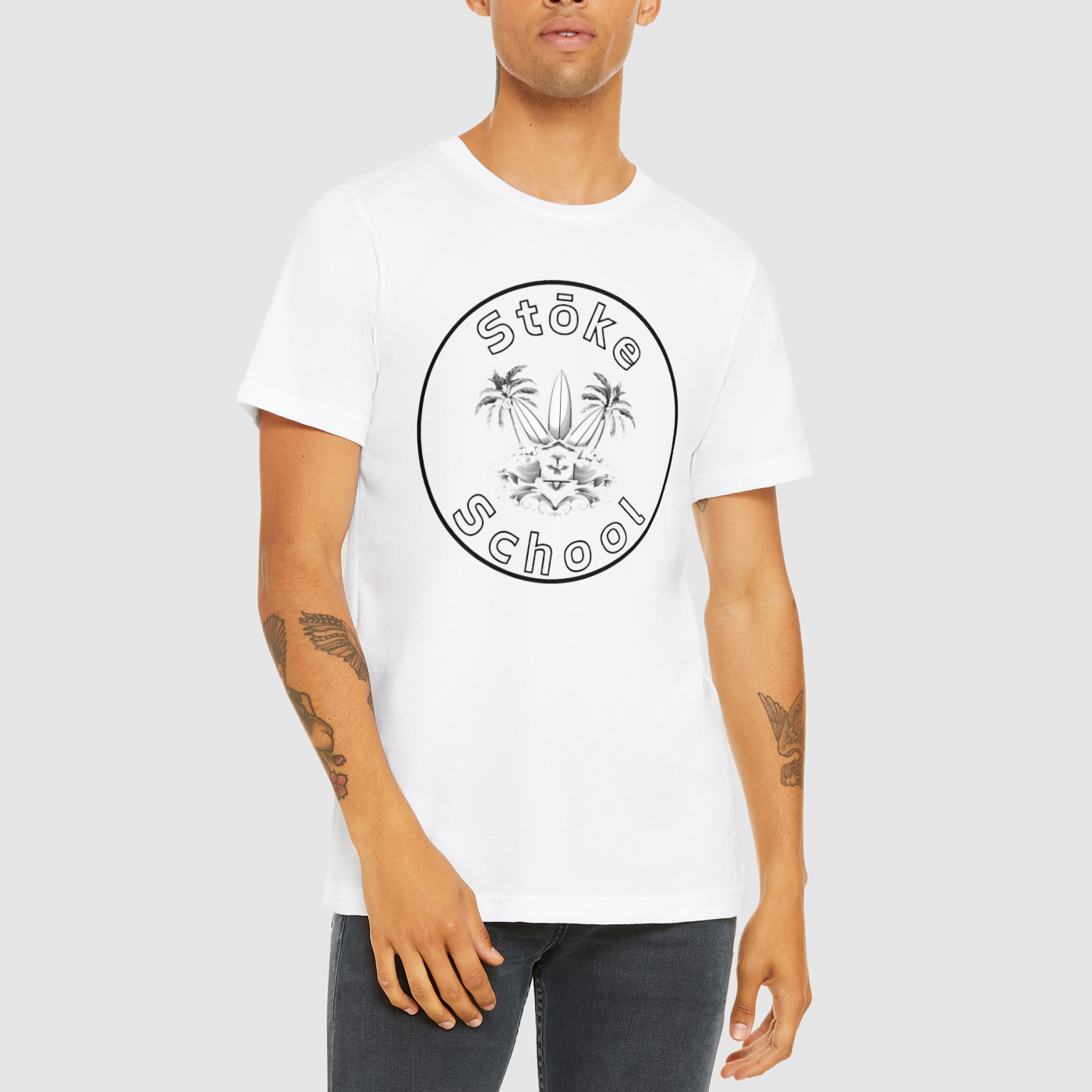Crew Tee Stoke School Logo