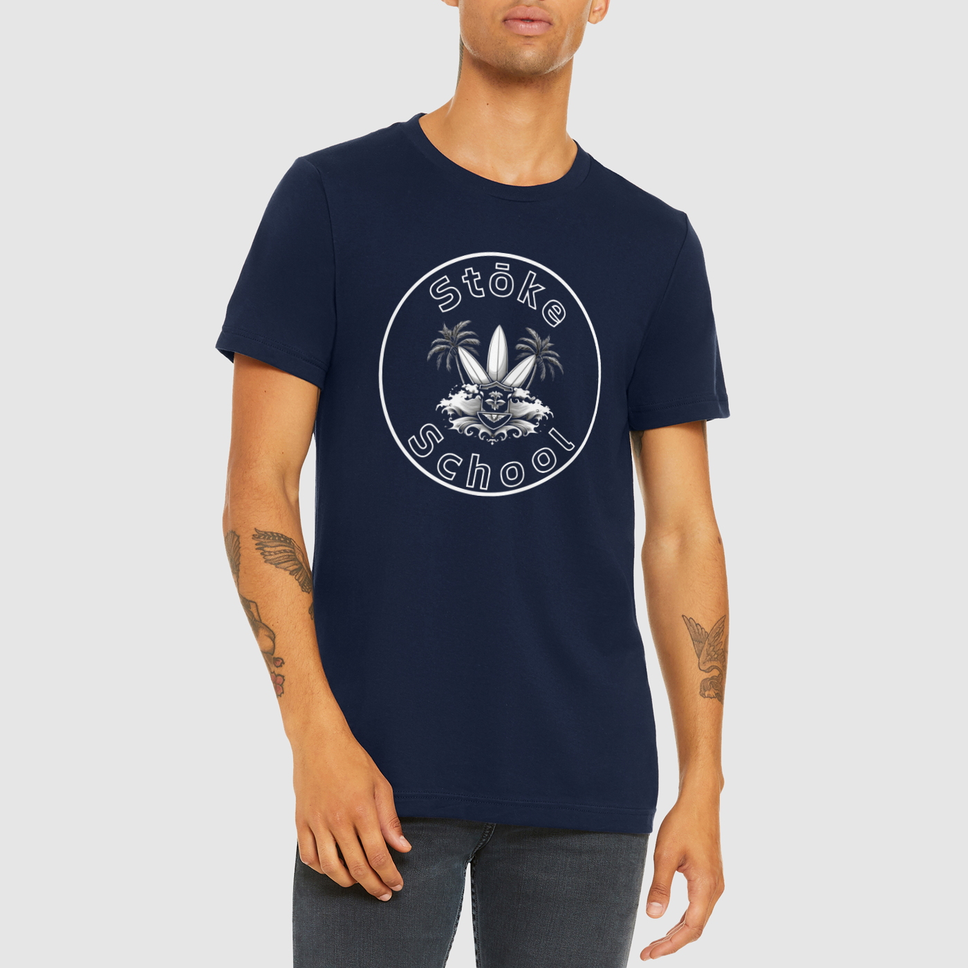 Crew Tee Stoke School Logo