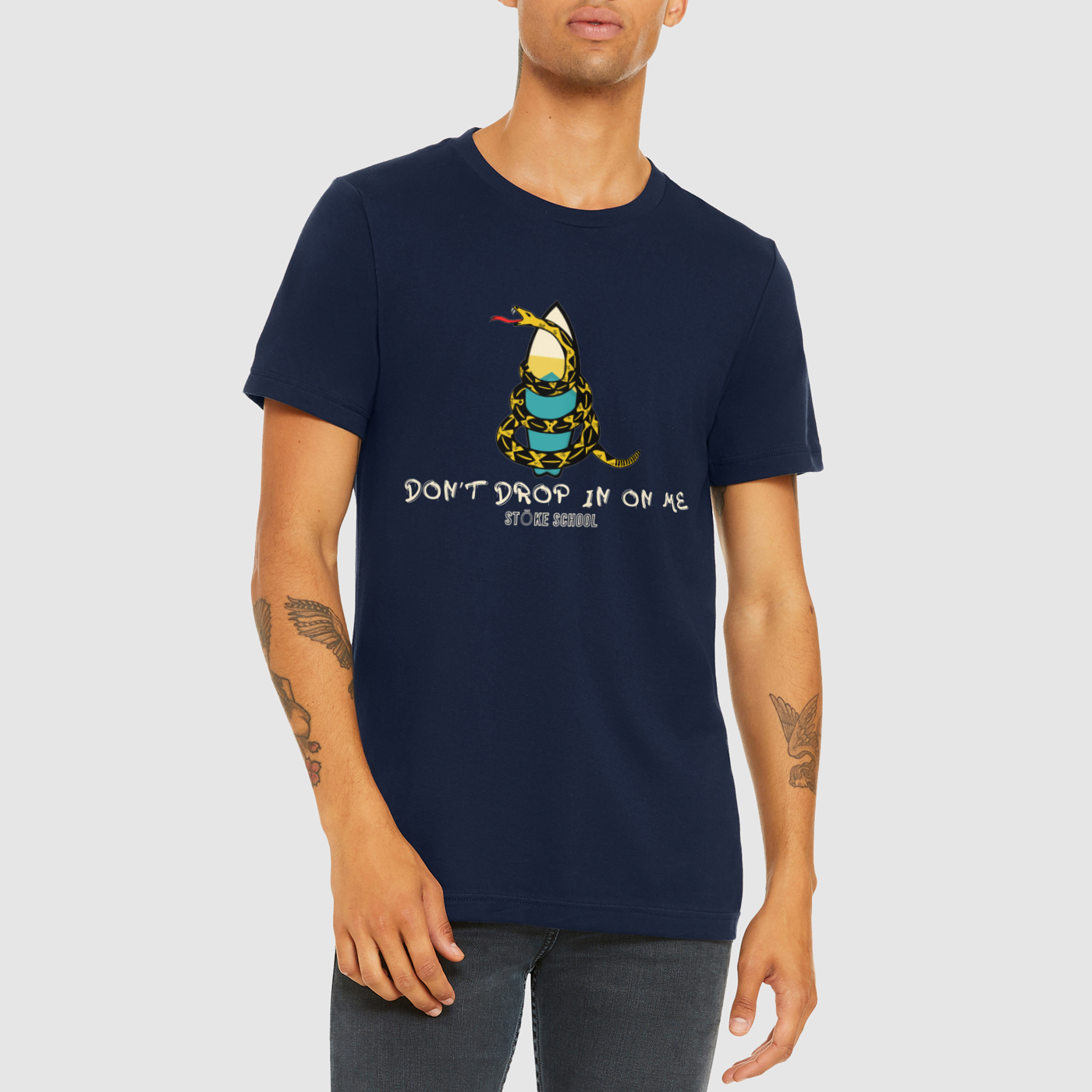 Crew tee don't drop in on me OG snake surf culture fashion