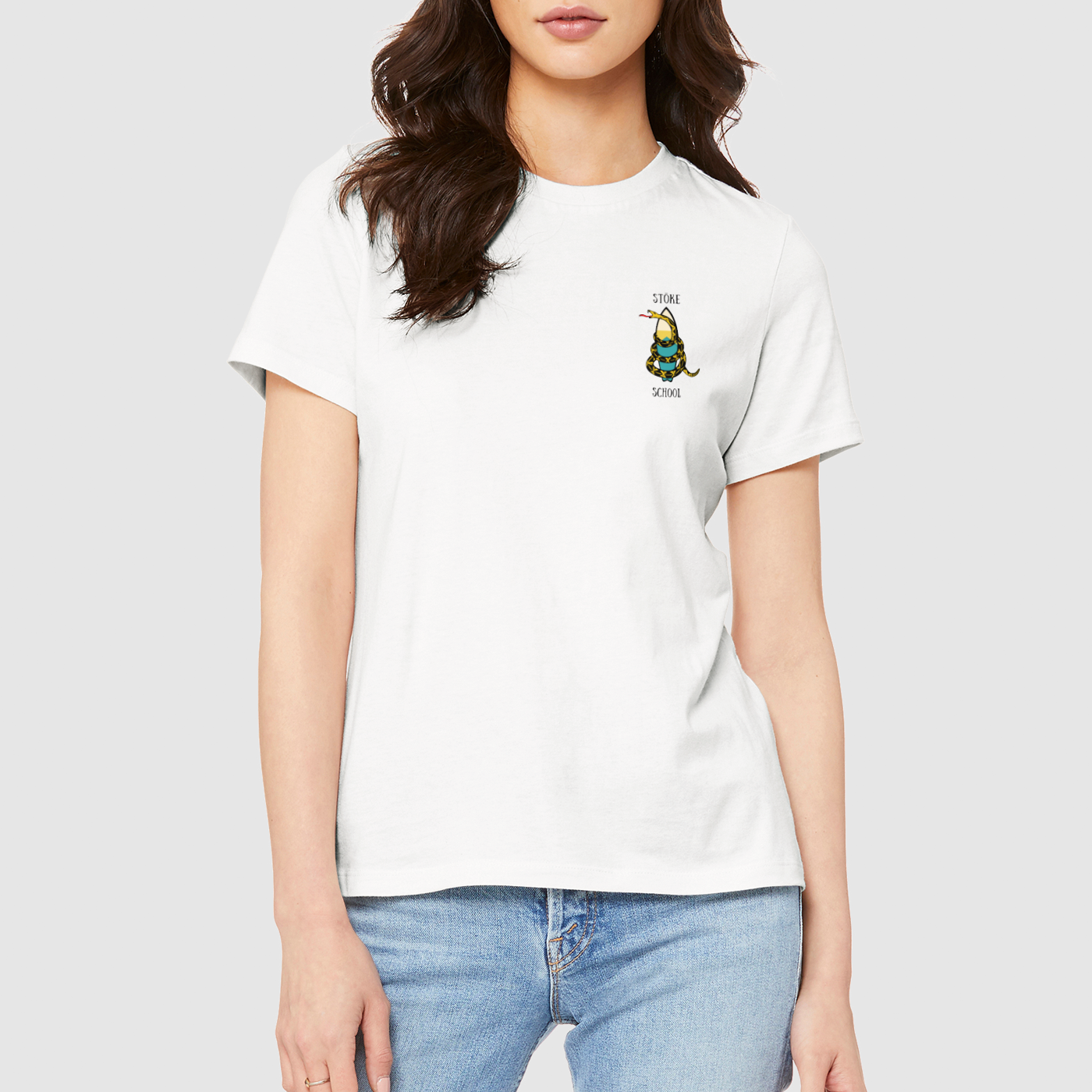 Crew tee women's OG snake don't drop in on me surf culture vibes fashion