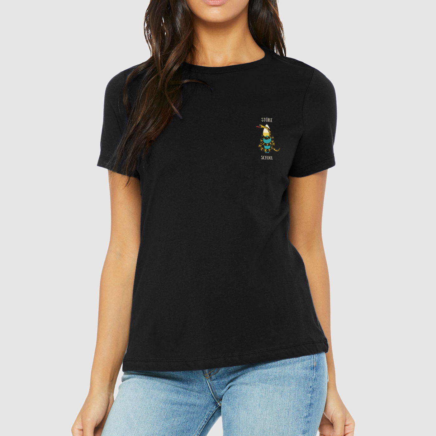 Crew tee women's OG snake don't drop in on me surf culture vibes fashion