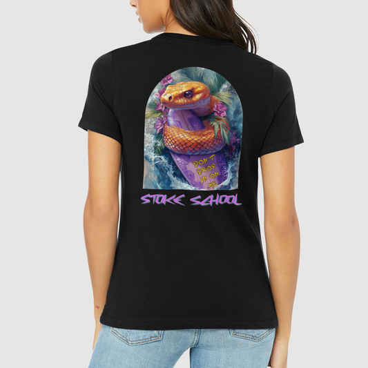 Crew tee Women's Snake on board graphic surf culture vibes fashion