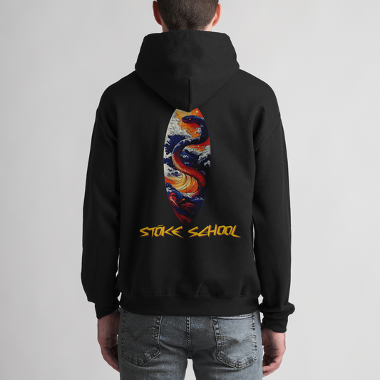 Hoodie unisex snake on board design surf culture vibes fashion