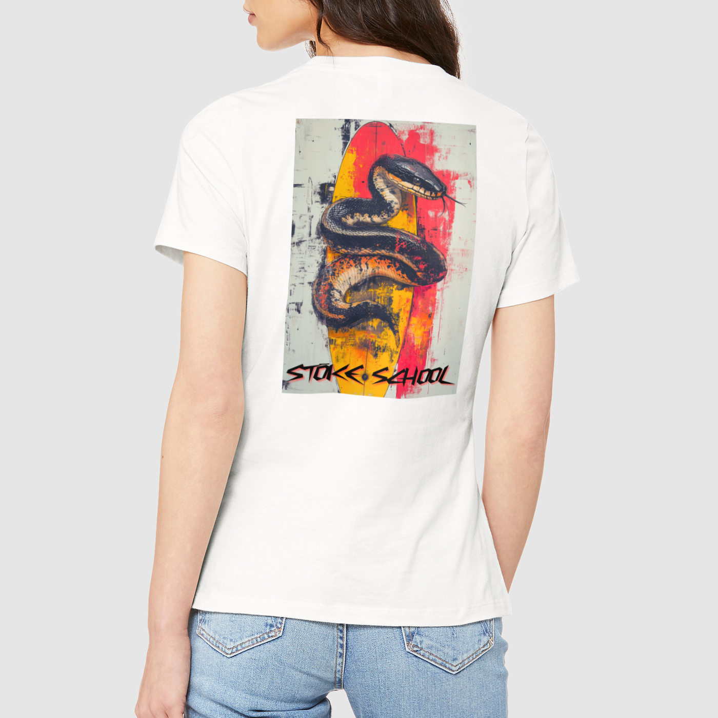 Snake on Board Vintage Women's Crew Tee