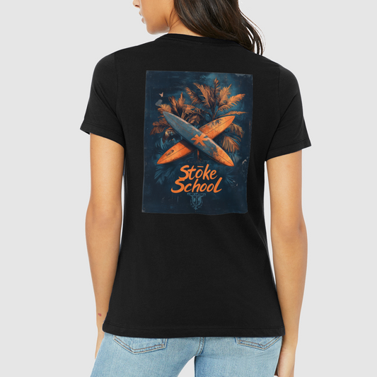 Crew tee women's stoke school graphic surf culture vibes fashion